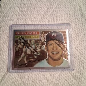 Mickey Mantle Collectible Baseball Card - Gold Tone